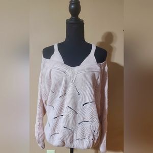 Cold Shoulder Lightweight Sweater Pink/Mauve Size Medium NWOT